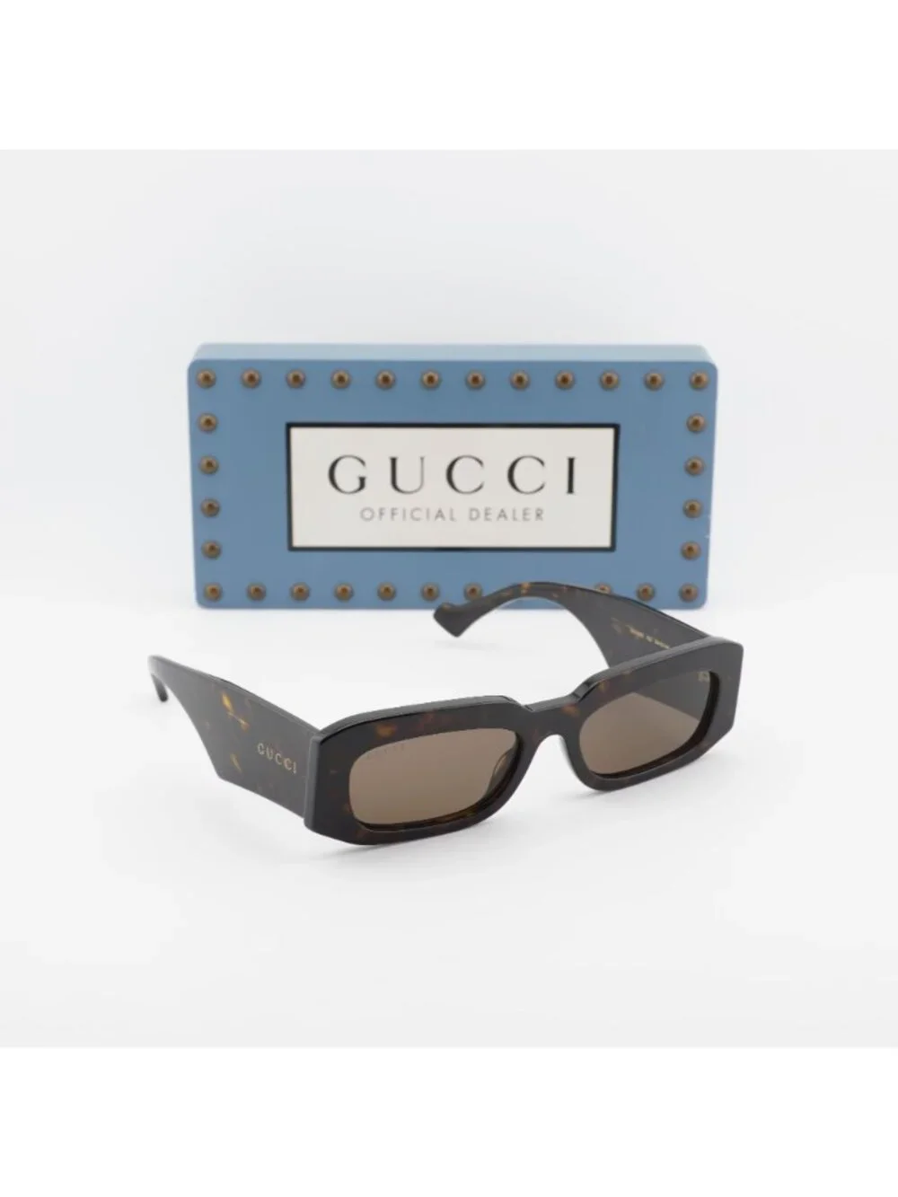 Gucci GG1426S 002 Rectangle Sunglasses - Havana / Brown